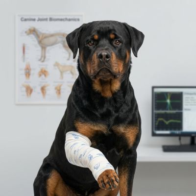 Ortopedska intervencija i zavijena prednja šapa rotvajlera u ambulanti Family Vet